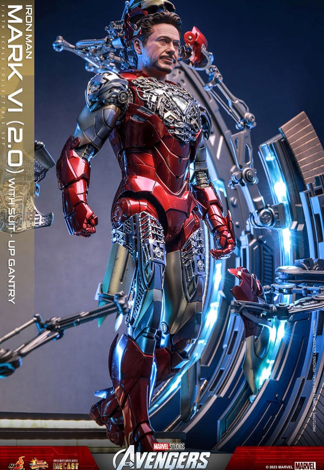 The Avengers - Iron Man Mark VI (2.0) with Suit Up Gantry Movie Masterpiece Diecast 1:6 - Action Figure | Neutral-Image