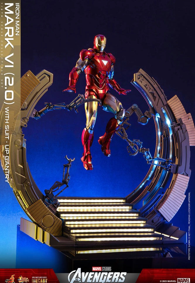 The Avengers - Iron Man Mark VI (2.0) with Suit Up Gantry Movie Masterpiece Diecast 1:6 - Action Figure | Neutral-Image