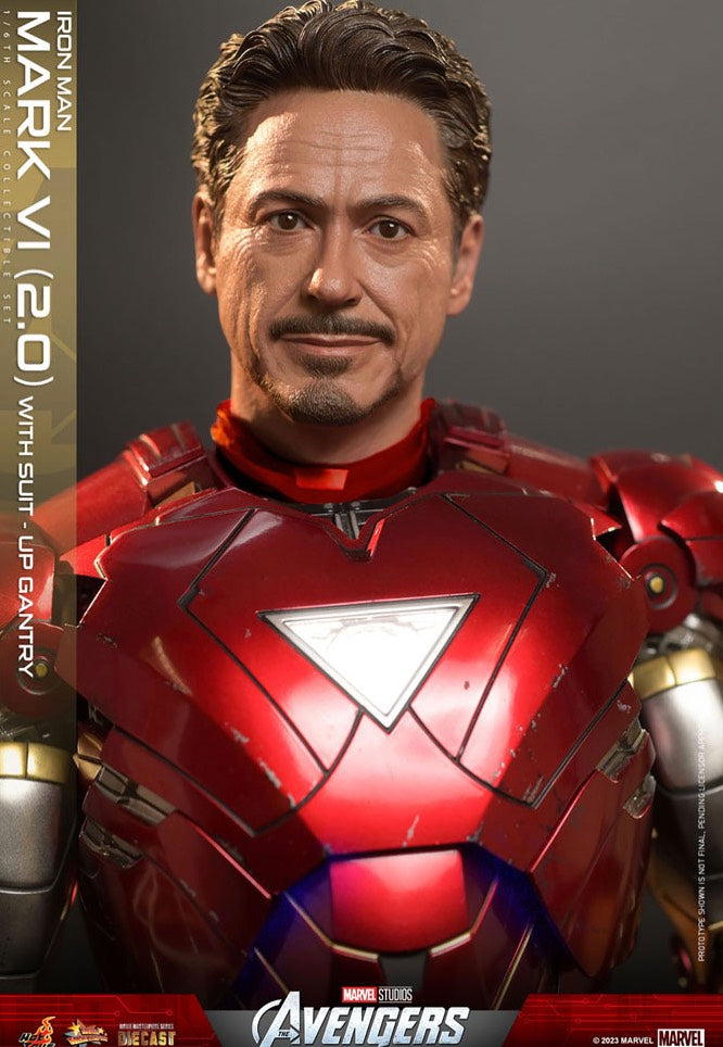 The Avengers - Iron Man Mark VI (2.0) with Suit Up Gantry Movie Masterpiece Diecast 1:6 - Action Figure | Neutral-Image