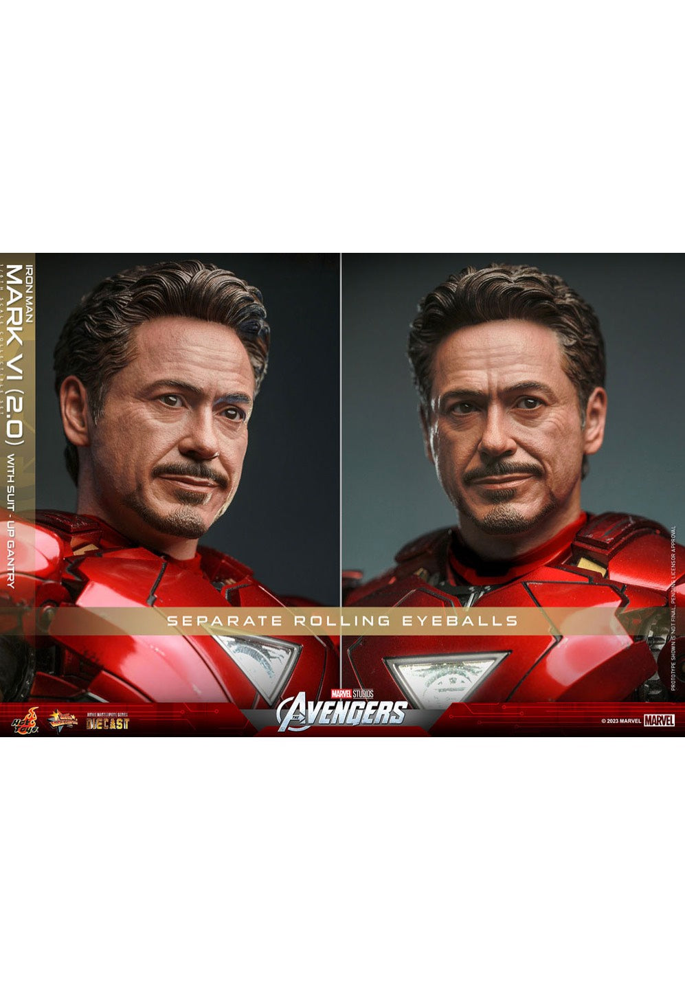 The Avengers - Iron Man Mark VI (2.0) with Suit Up Gantry Movie Masterpiece Diecast 1:6 - Action Figure | Neutral-Image