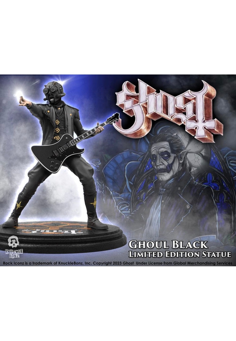 Ghost - Nameless Ghoul II (Black Guitar) 1/9 Rock Iconz - Statue | Neutral-Image