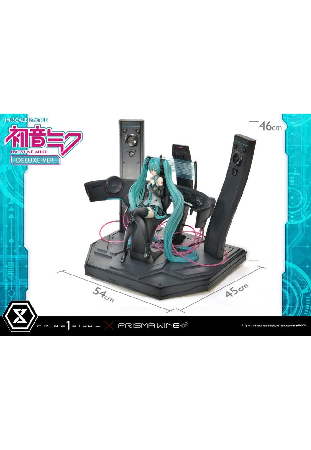 Hatsune Miku - Prisma Wing 1:4 Hatsune Miku Art by neco Deluxe Bonus - Statue | Neutral-Image