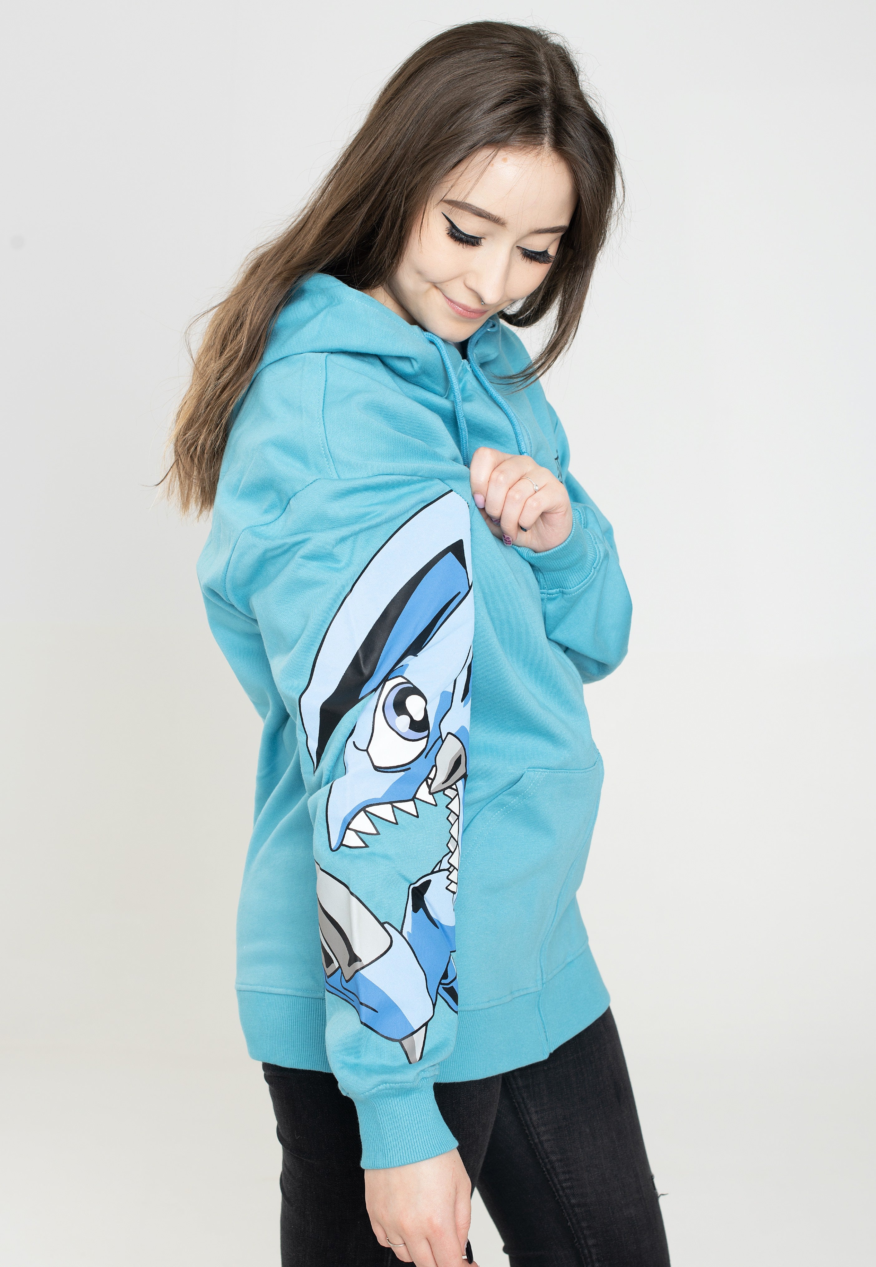 Yu Gi Oh! - Blue-Eyes Toon Dragon Light Blue - Zipper | Women-Image