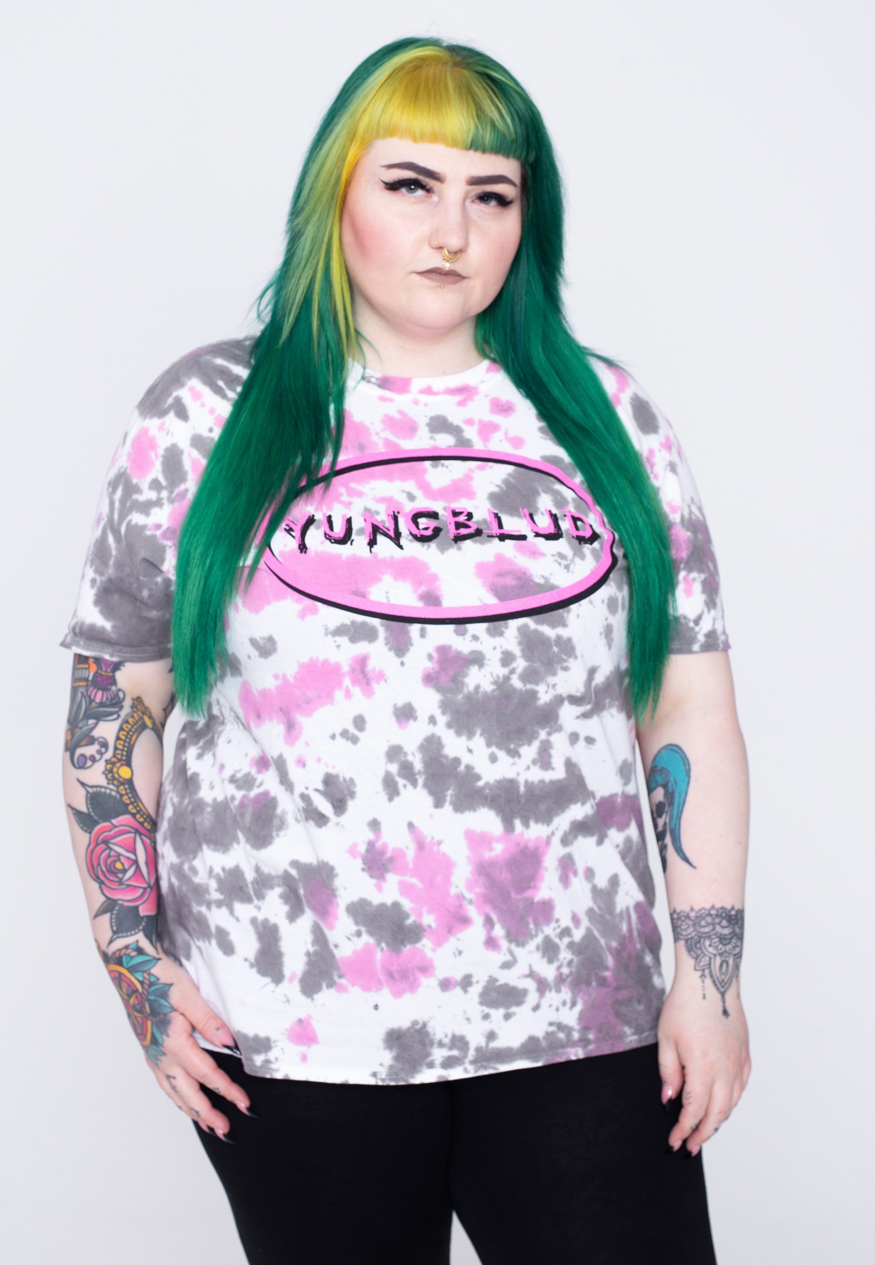 Yungblud - Scratch Logo Oval Dip-Dye - T-Shirt | Women-Image